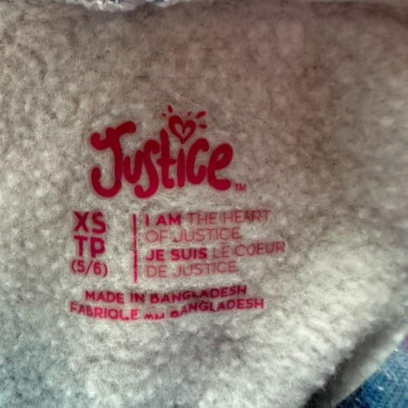 Justice Girls Blue Tie Dye Hoodie Size 5/6 - Picture 6 of 6